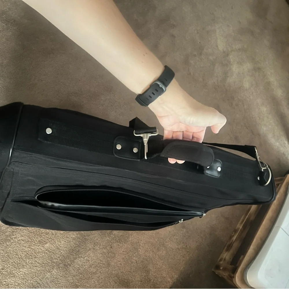 Black Garment bag suitcase travel for dresses or suits